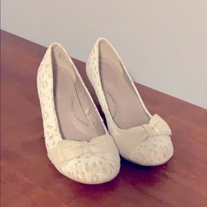 Jellypop Bliss Lace Fabric Kitten Heels Shoes